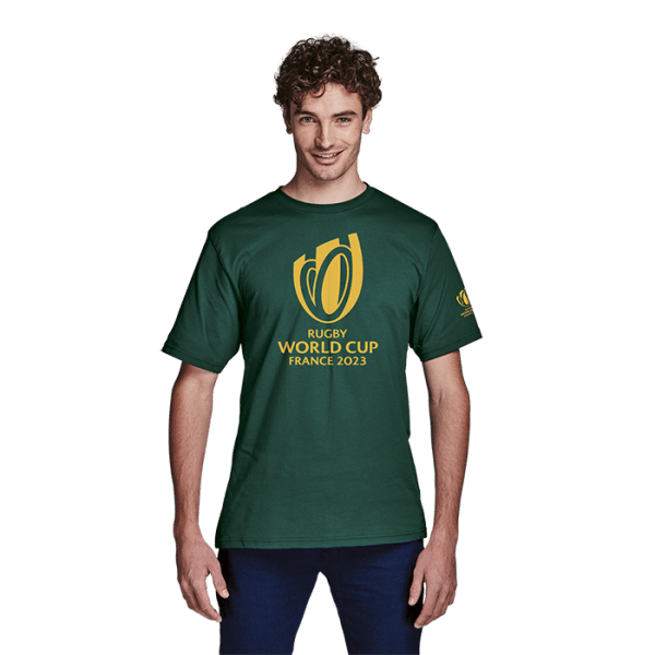 160G Single Jersey Rwc 2023 Tee Gold Trophy Print Mens