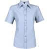 Ladies Short Sleeve Oxford Shirt - Light Blue