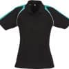 Ladies Triton Golf Shirt - Black Teal