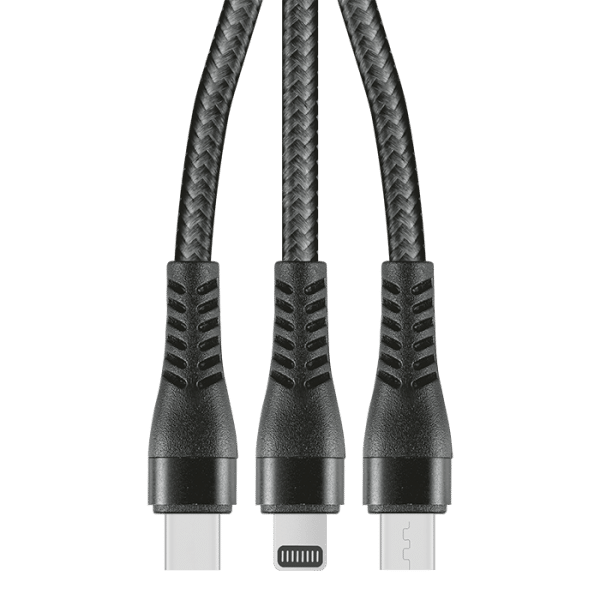 1.2M 3 -In -1 Charger Cable Allum Alloy And Braiding