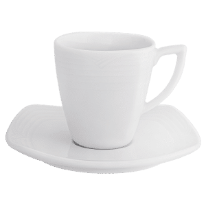 Arctic White Sqaure Espresso Cup And Saucer