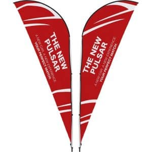 Legend 2M Sublimated Sharkfin Double -Sided Flying Banner - 1 complete unit