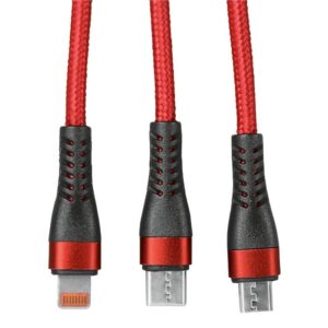 1.2M 3-In-1 Charger Cable Allum Alloy And Braiding