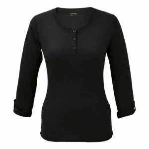 145g Henley Long Sleeve T-Shirt Ladies