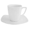 Arctic White Square Tall Cup And Saucer