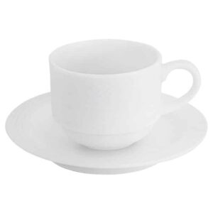 Arctic White Stackable Espresso Cup And Saucer 100Ml