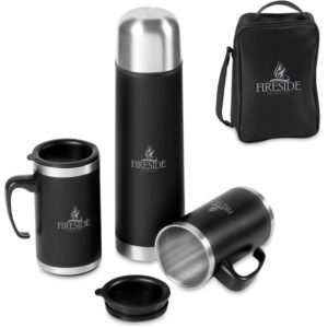 Cardinal Stainless Steel Vacuum Flask – Mug Set