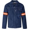 Cast Premium 100% Cotton Denim Jacket – Reflective Arms – Back – Orange Tape