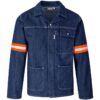 Cast Premium 100% Cotton Denim Jacket – Reflective Arms – Orange Tape