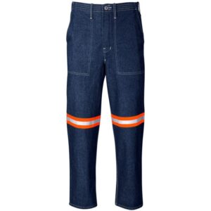 Cast Premium 100% Cotton Denim Pants – Reflective Legs – Orange Tape