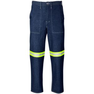 Cast Premium 100% Cotton Denim Pants – Reflective Legs – Yellow Tape