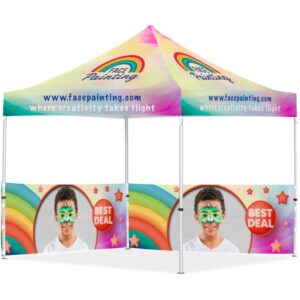 Coated Steel Sublimated Gazebo 3m x 3m – 2 Half-Wall Skins