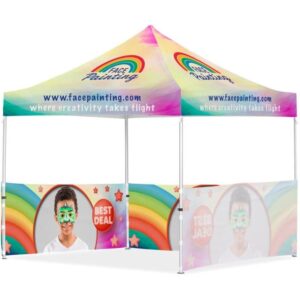 Coated Steel Sublimated Gazebo 3m x 3m – 3 Half-Wall Skins