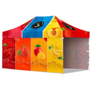 Coated Steel Sublimated Gazebo 4.5 x 3m – 2 Long Full-Wall Skins