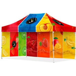 Coated Steel Sublimated Gazebo 4.5m x 3m – 1 Long Full-Wall Skin – 1 Short Full Wall Skin