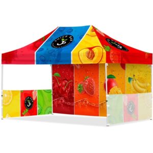 Coated Steel Sublimated Gazebo 4.5m x 3m – 1 Long Full-Wall Skin – 2 Short Half-Wall Skins