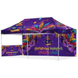 Coated Steel Sublimated Gazebo 6m x 3m – 1 Short Half-Wall Skin – 1 Long Full Wall Skin