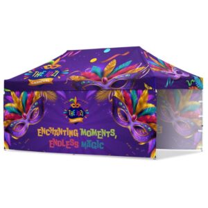 Coated Steel Sublimated Gazebo 6m x 3m – 2 Long Full-Wall Skins