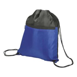 Drawstring Sport Bag with Zip Pocket 210D