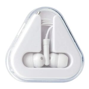 Earphones in Triangular Protective Case