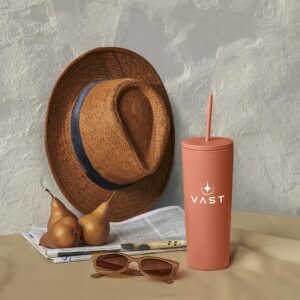 Kooshty Concorde Stainless Steel & Plastic Double-Wall Tumbler & Straw – 720ml