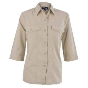Ladies 3/4 Sleeve Sally Casual Shirt – Stone