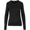 Ladies Long Sleeve Peru V-Neck Jersey – Black