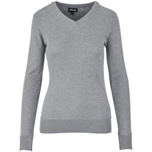Ladies Long Sleeve Peru V-Neck Jersey – Grey