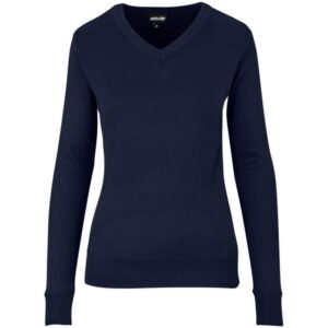Ladies Long Sleeve Peru V-Neck Jersey – Navy