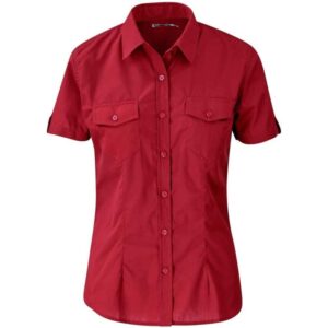 Ladies Short Sleeve Kensington Shirt – Red
