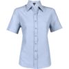 Ladies Short Sleeve Oxford Shirt – Light Blue