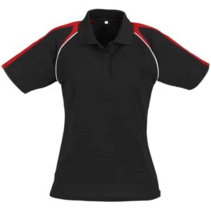 Ladies Triton Golf Shirt – Black Red