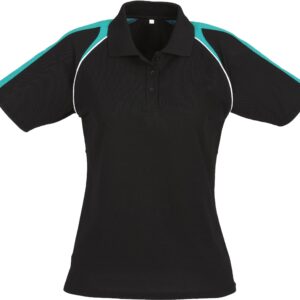 Ladies Triton Golf Shirt – Black Teal