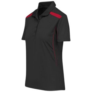 Ladies United Golf Shirt – Black Red