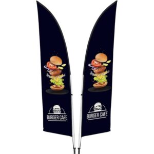 Legend 2M Sublimated Arcfin Double -Sided Flying Banner – 1 complete unit