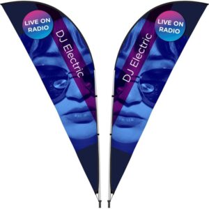 Legend 3M Sublimated Sharkfin Double -Sided Flying Banner – 1 complete unit