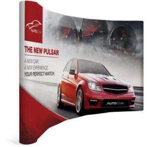 Legend Curved Banner Wall with Wings 3.5m – 2.25m