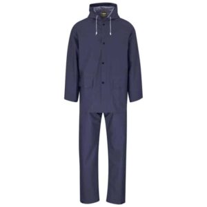 Light Hurricane Rubberised Polyester/PVC Rainsuit – Navy