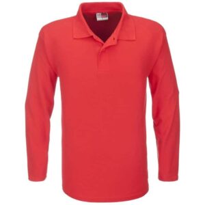 Mens Long Sleeve Boston Golf Shirt – Red