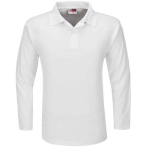 Mens Long Sleeve Boston Golf Shirt – White