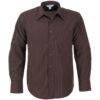 Mens Long Sleeve Manhattan Striped Shirt – Brown Old