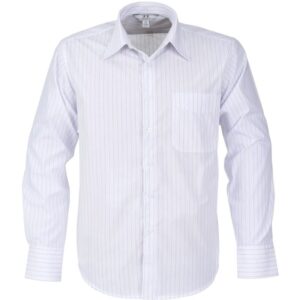 Mens Long Sleeve Manhattan Striped Shirt – White Navy
