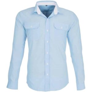 Mens Long Sleeve Windsor Shirt – Light Blue