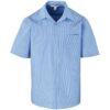 Mens Short Sleeve Micro Check Shirt – Light Blue