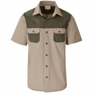 Mens Short Sleeve Serengeti 2 -Tone Bush Shirt