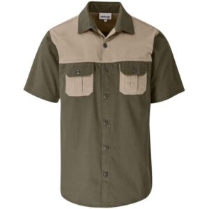 Mens Short Sleeve Serengeti 2 -Tone Bush Shirt