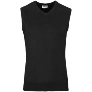 Mens Sleeveless Peru V-Neck Jersey – Black