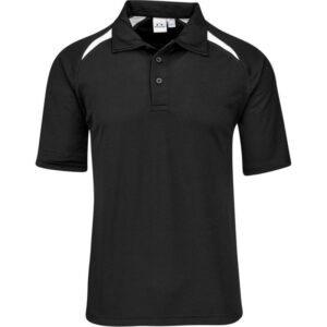 Mens Splice Golf Shirt – Black White
