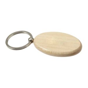 Oval Wooden Keychain