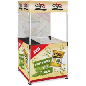 Ovation Sublimated Gazebo 1m – 1m Kiosk – 3 Half-Wall Skins – 1 Full-Wall Skin